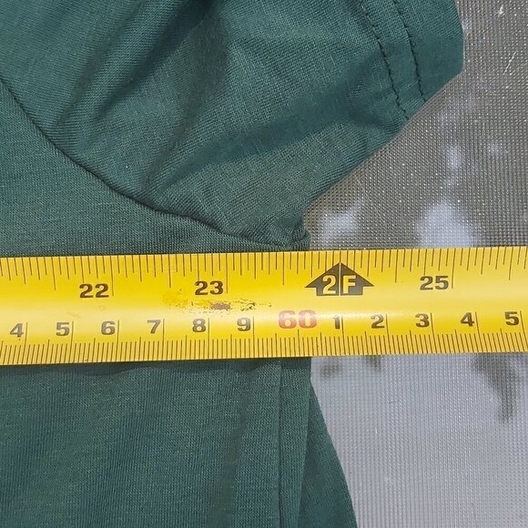 Vislily Green Short Sleeve Peasant Top with Lace Accent, Round Neckline Size 20W - Picture 4 of 8